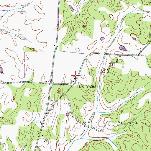 Topographic Map of Hardin School (historical), TN