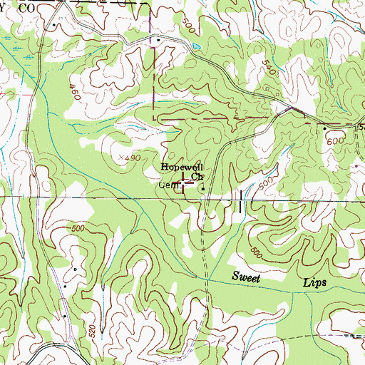 Topographic Map of Hopewell Cemetery, TN