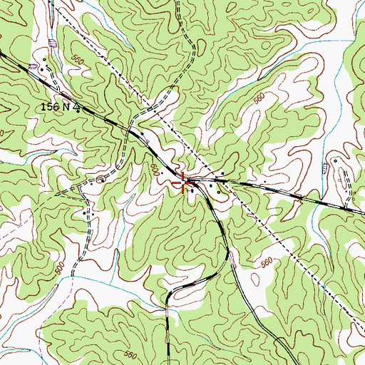 Topographic Map of Lanes Chapel Cemetery, TN