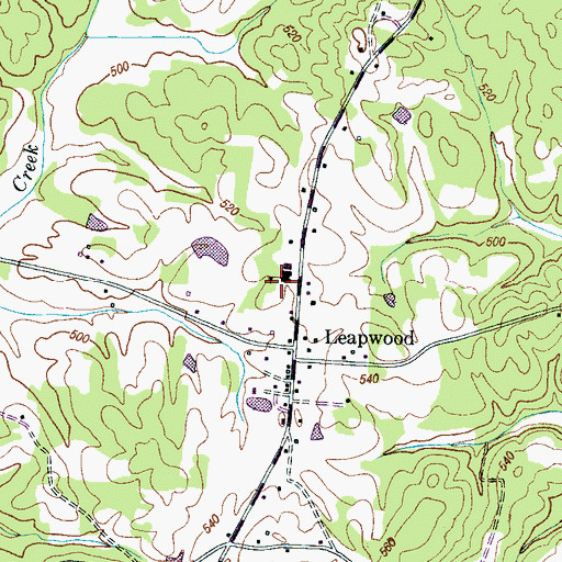 Topographic Map of Leapwood School, TN