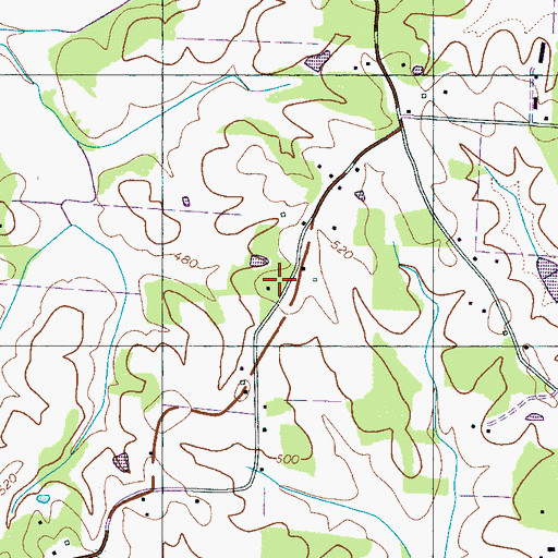 Topographic Map of McCullar Church (historical), TN