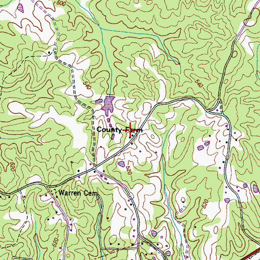 Topographic Map of McNairy County Farm, TN