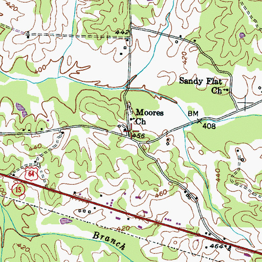 Topographic Map of Moores School (historical), TN