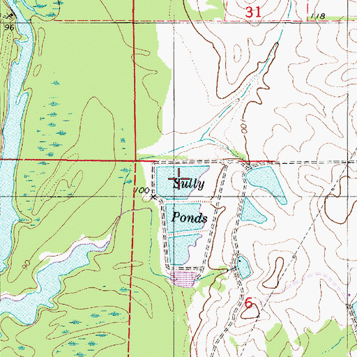 Topographic Map of Sully Ponds, AL