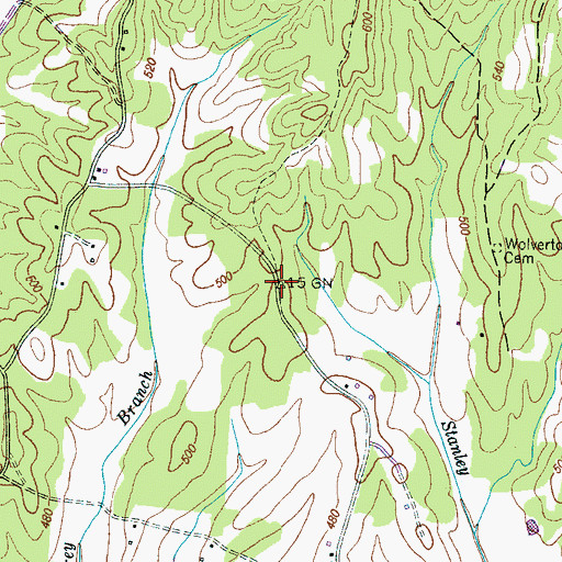 Topographic Map of Pleasant Ridge Church (historical), TN