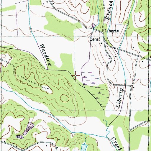 Topographic Map of Sharp Branch, TN