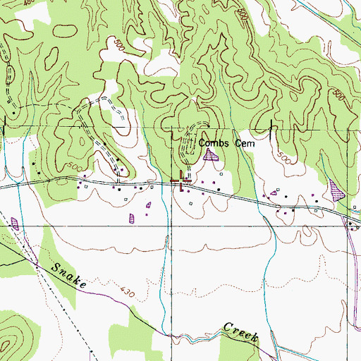 Topographic Map of Union Grove School (historical), TN