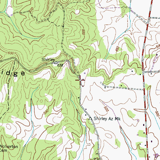 Topographic Map of Copeland (historical), TN