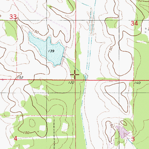 Topographic Map of Richards Lake, AL