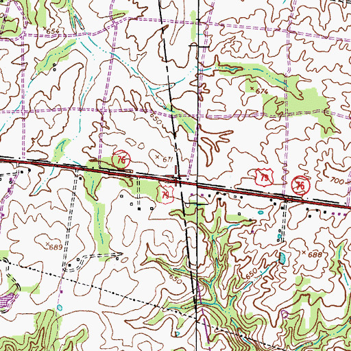 Topographic Map of Ardee (historical), TN