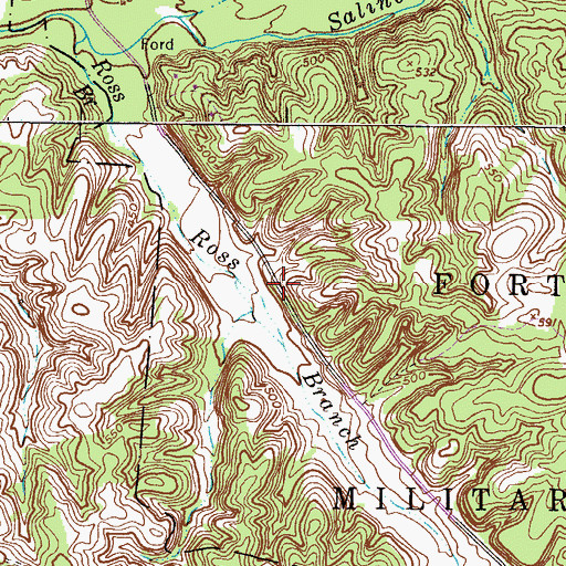 Topographic Map of Athens School (historical), TN