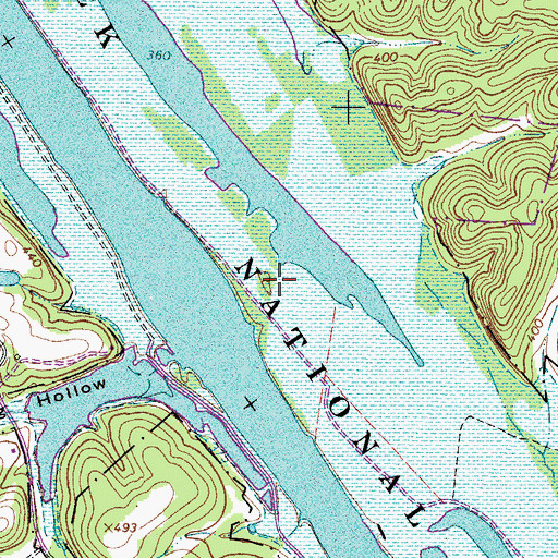 Topographic Map of Bald Island (historical), TN