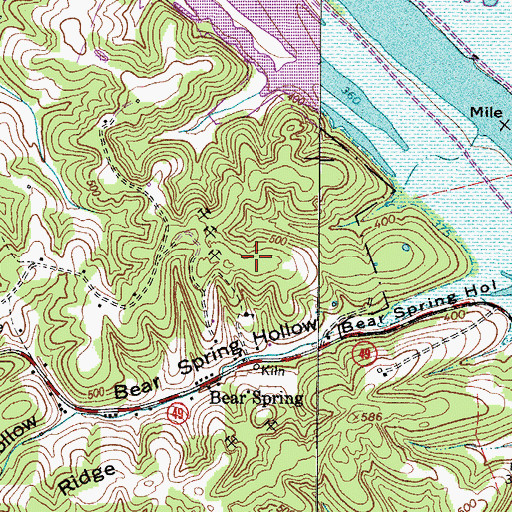 Topographic Map of Bear Spring Furnace (historical), TN