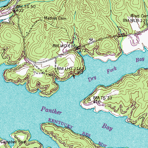 Topographic Map of Blue Spring School (historical), TN