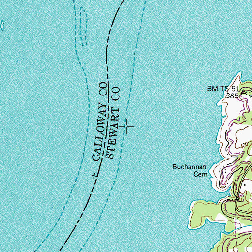 Topographic Map of Boswell Landing (historical), TN