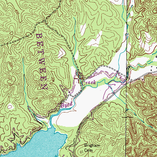 Topographic Map of Byrd Cemetery, TN