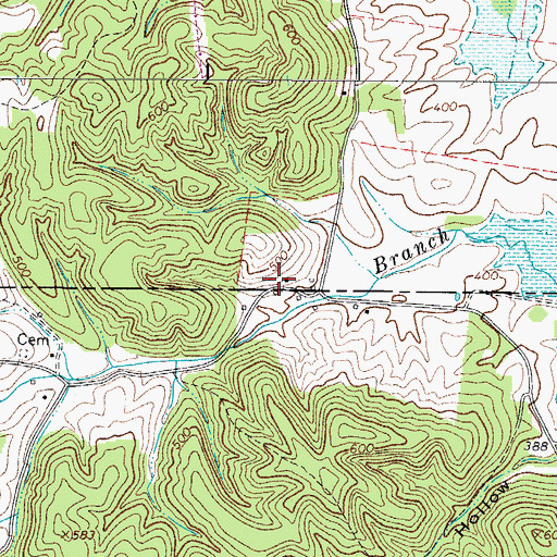 Topographic Map of Byron Forge (historical), TN