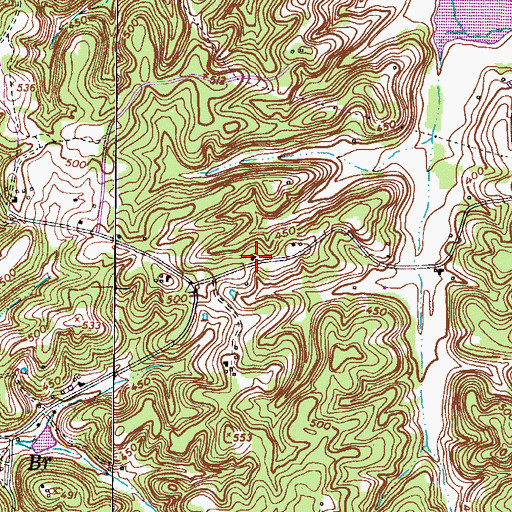 Topographic Map of Camp Antioch School (historical), TN