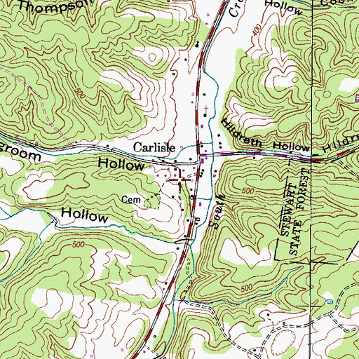 Topographic Map of Carlisle Furnace (historical), TN