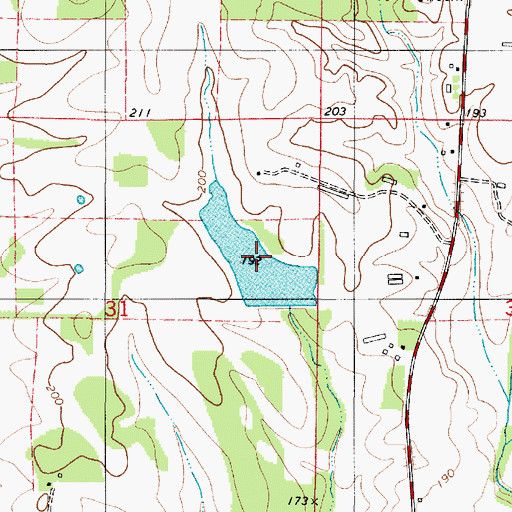 Topographic Map of Lewis Lawson Lake Number Four, AL