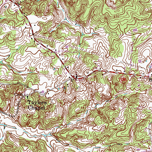 Topographic Map of Church of the Nazarene, TN