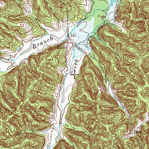 Topographic Map of Crockett Creek Church (historical), TN