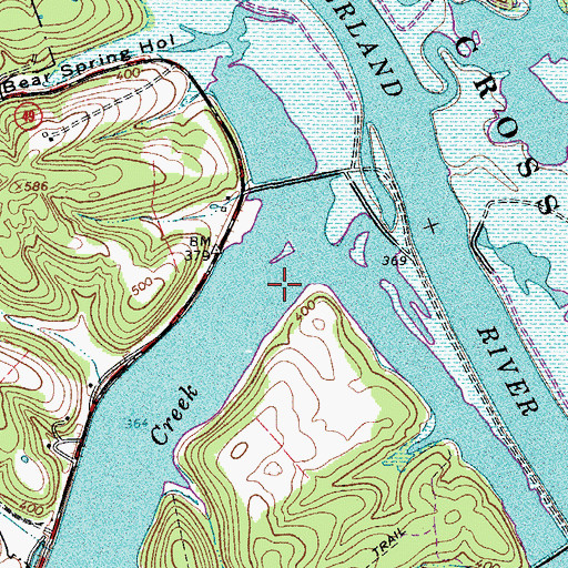 Topographic Map of Cumberland Iron Works (historical), TN