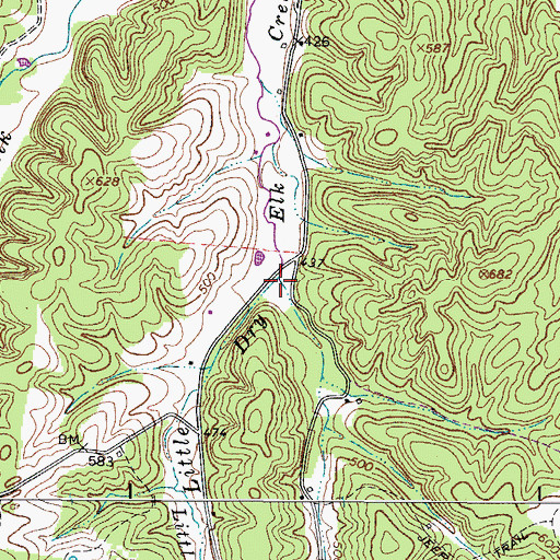 Topographic Map of East Fork Little Elk Creek, TN