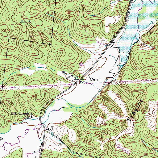 Topographic Map of Ellis Hollow, TN
