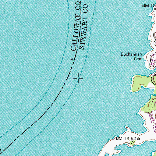 Topographic Map of Fort Branch, TN