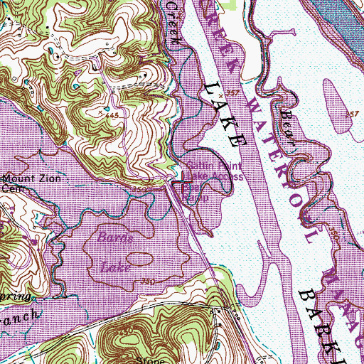 Topographic Map of Gatlin Point Lake Access, TN