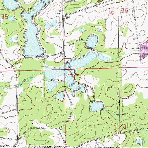 Topographic Map of Auburn Farm Pond S-14 Dam, AL