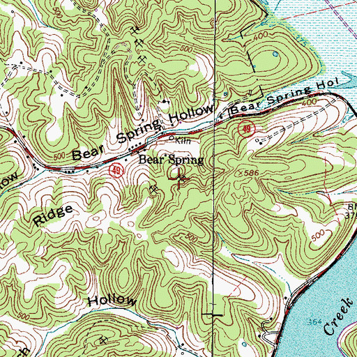 Topographic Map of Grave Yard Bank Mine, TN