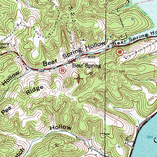 Topographic Map of Grave Yard Ore Bank, TN