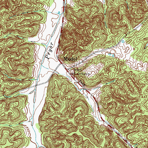 Topographic Map of Great Western Iron Furnace (historical), TN