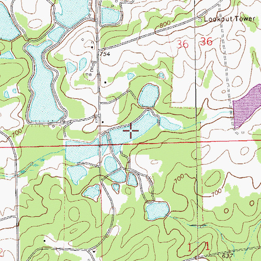 Topographic Map of Pond Number S-14, AL