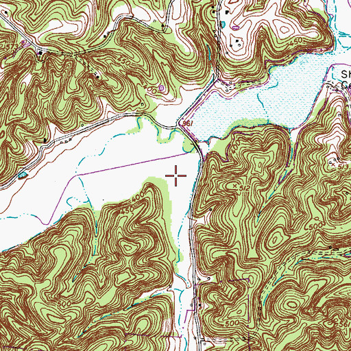 Topographic Map of Happy Hollow, TN