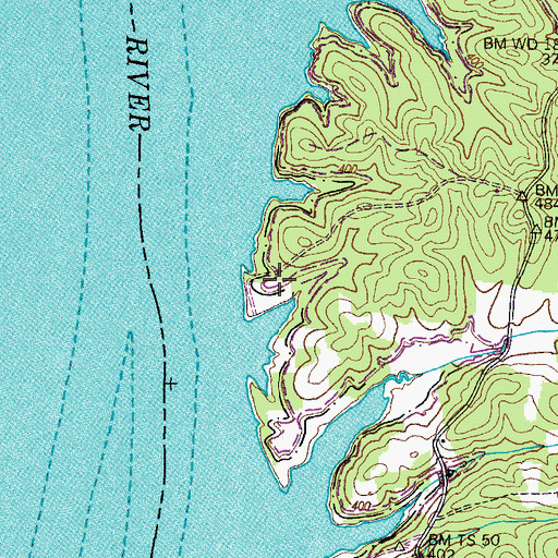 Topographic Map of Hendon Cemetery, TN