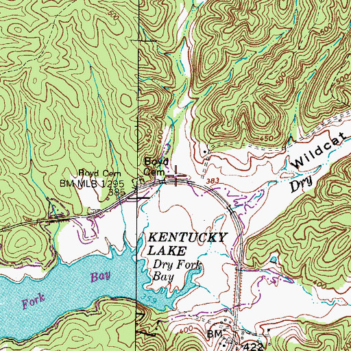 Topographic Map of Hickory Hollow, TN