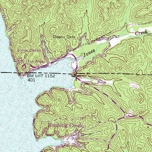 Topographic Map of Hicks Hollow, TN