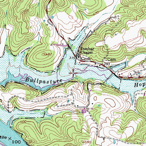 Topographic Map of Holliday Branch, TN