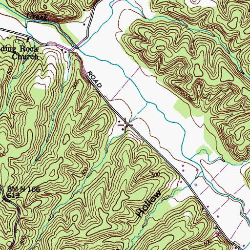Topographic Map of Jack Melton Hollow, TN