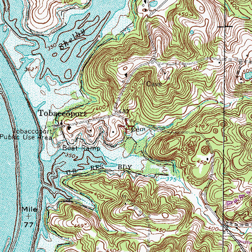 Topographic Map of Kingins Cemetery, TN