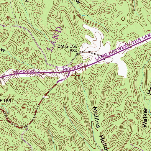 Topographic Map of Lang Cemetery, TN