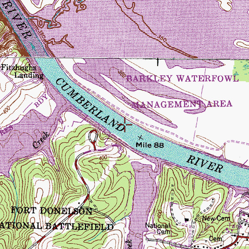 Topographic Map of Lock D (historical), TN