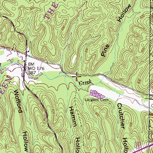 Topographic Map of Lost Creek Church (historical), TN