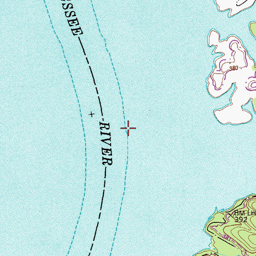 Topographic Map of Lumberyard Landing (historical), TN