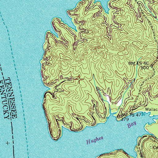 Topographic Map of Marbury Cemetery, TN