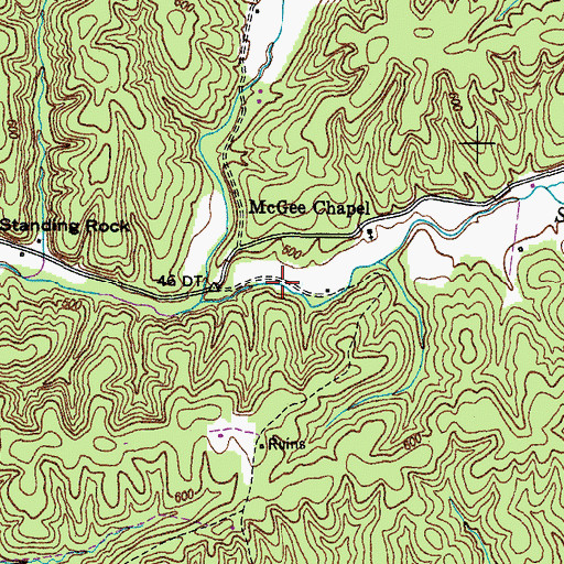 Topographic Map of McGee School (historical), TN