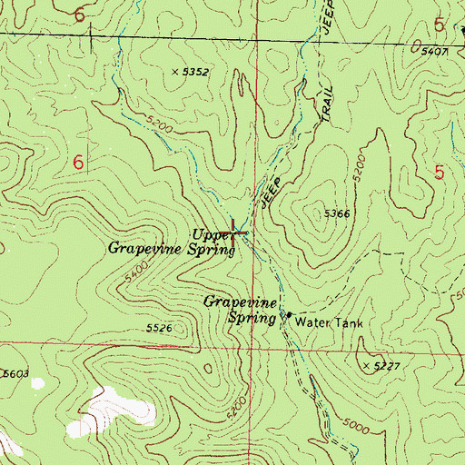 Topographic Map of Upper Grapevine Spring, AZ